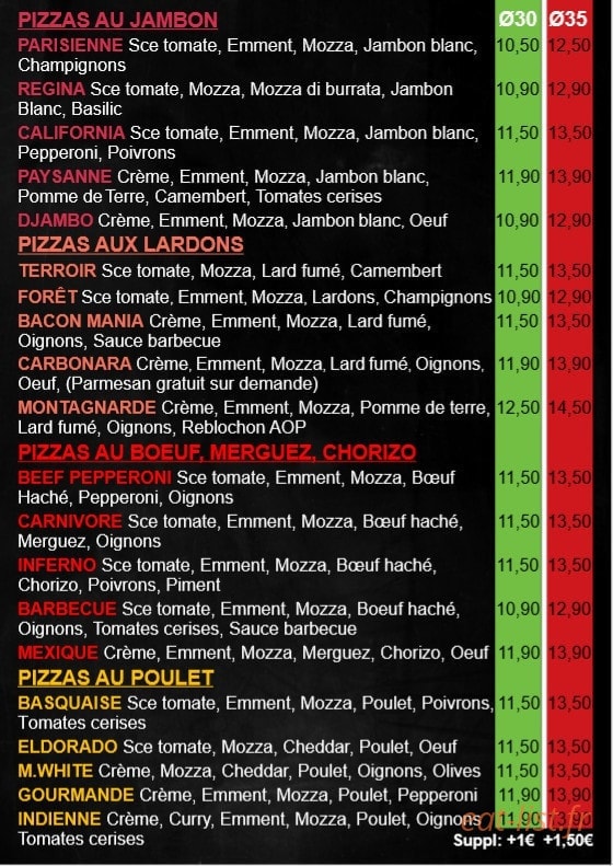 Florida Pizza — carte page 2