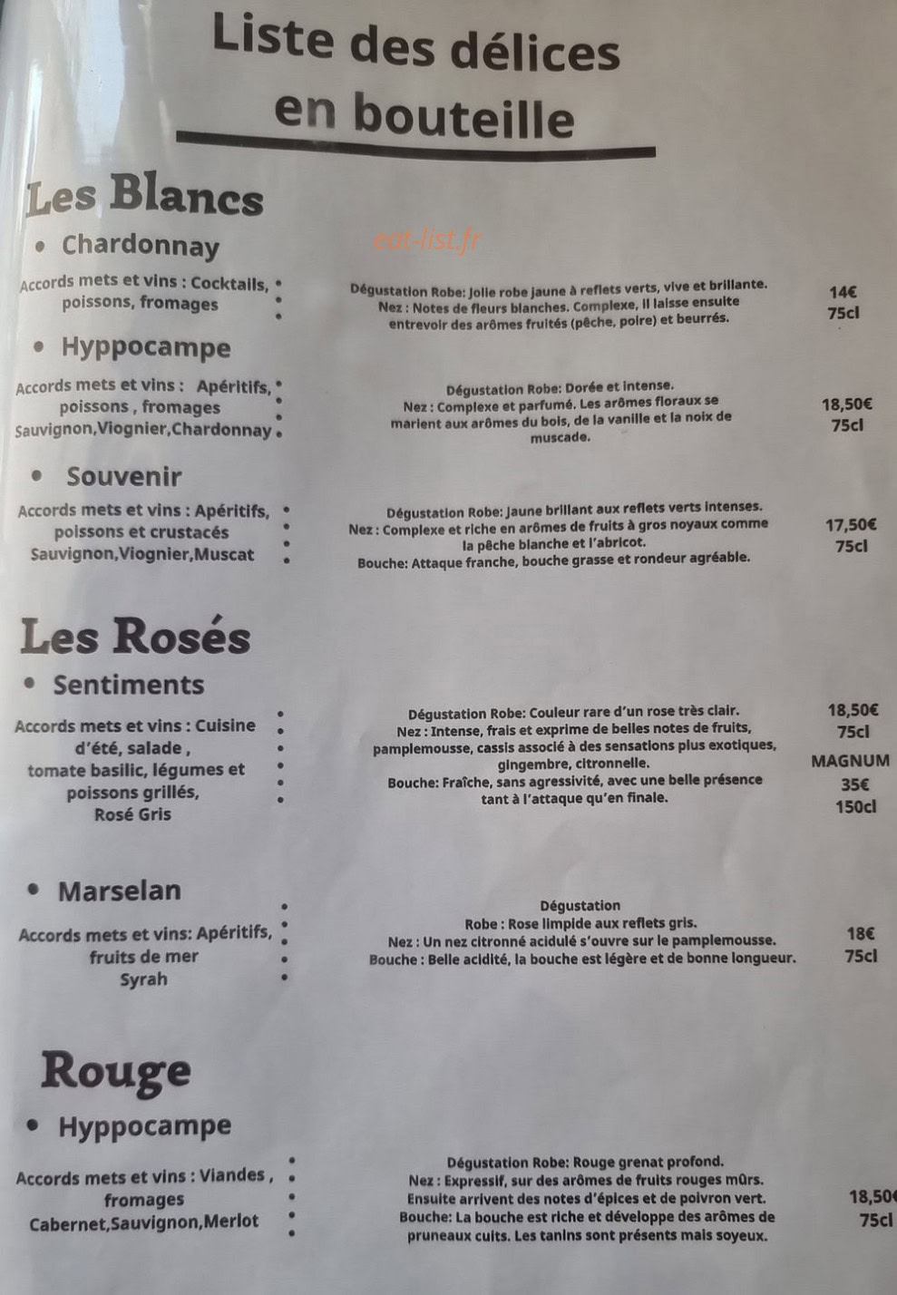 Hop'n bar — carte page 3