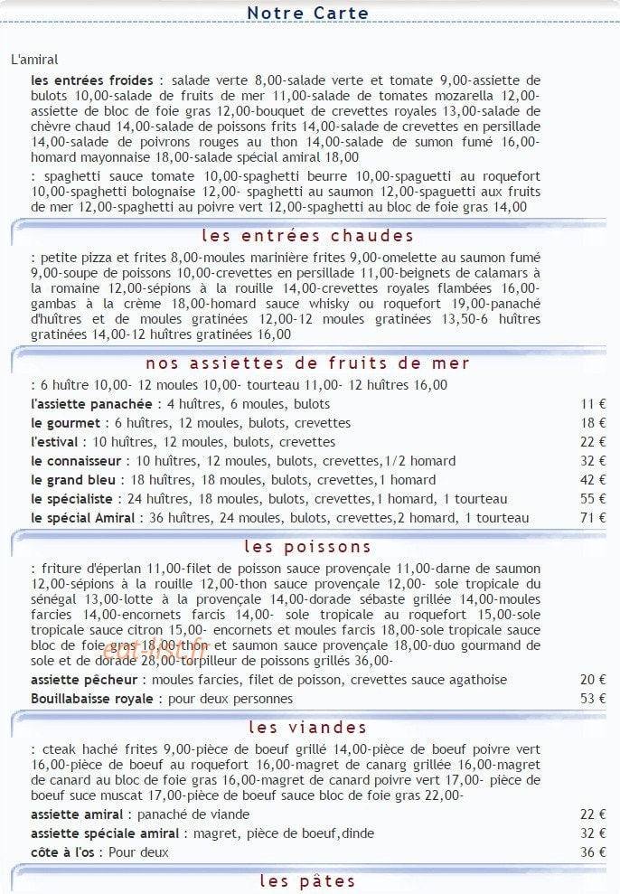 L'Amiral — carte page 1