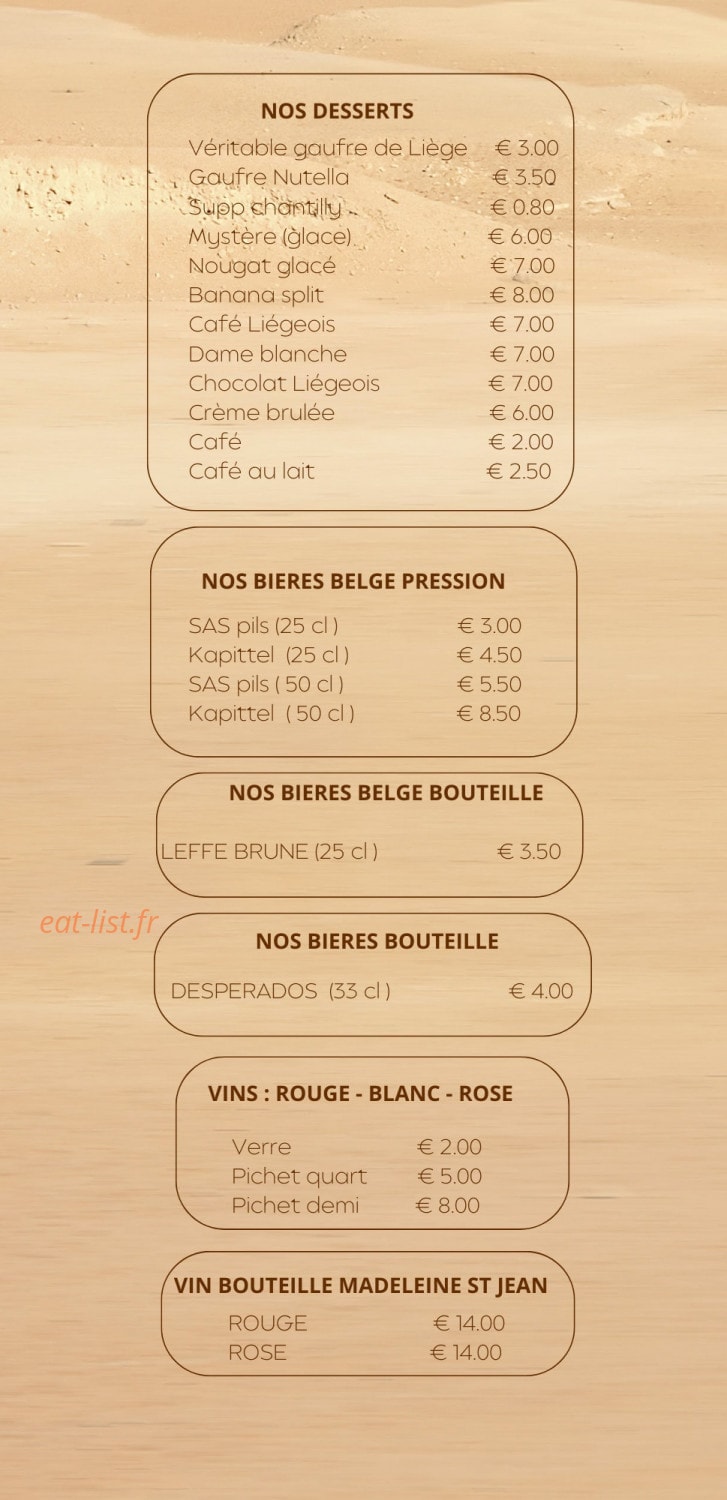 La Frite À Titi — carte page 2