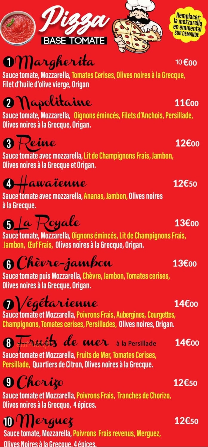 La Maison de la Pizza — carte page 2