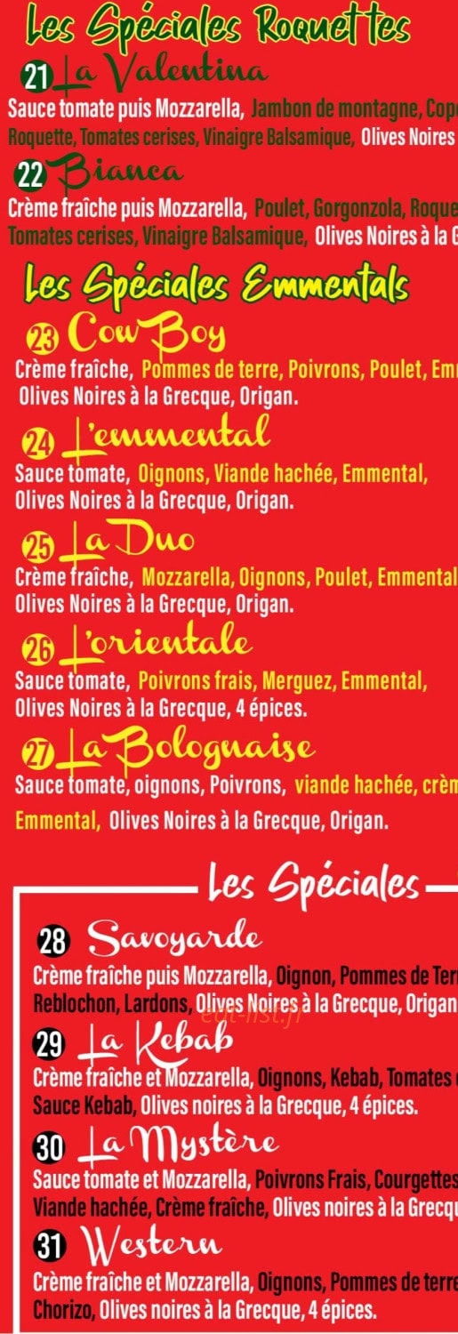 La Maison de la Pizza — carte page 5