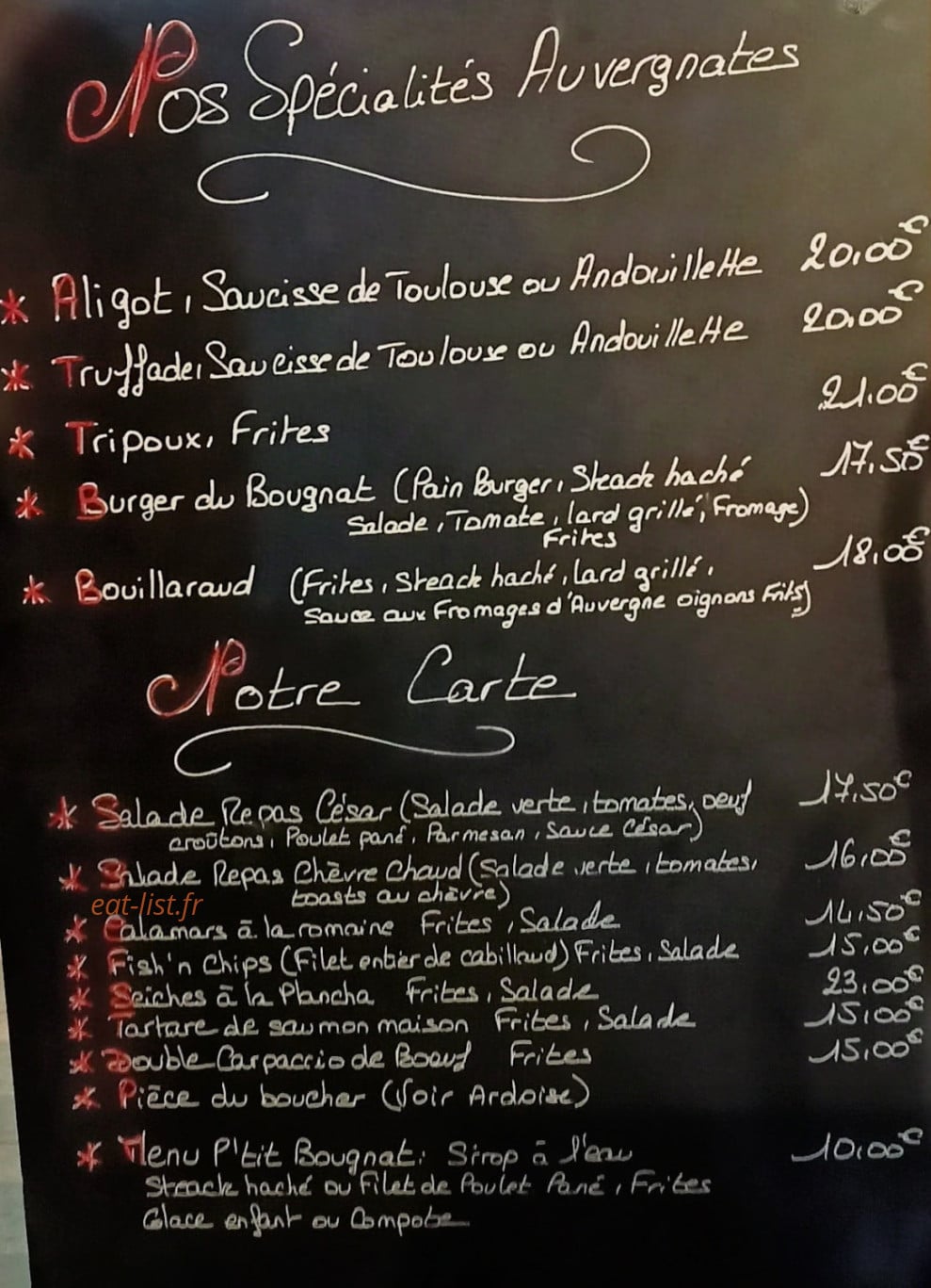La p'tite guinguette des bougnats — carte page 1