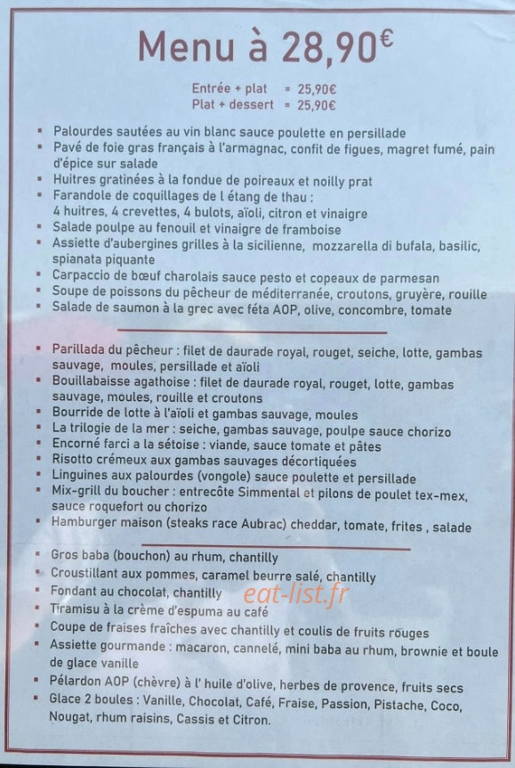 La Pergola — carte page 4