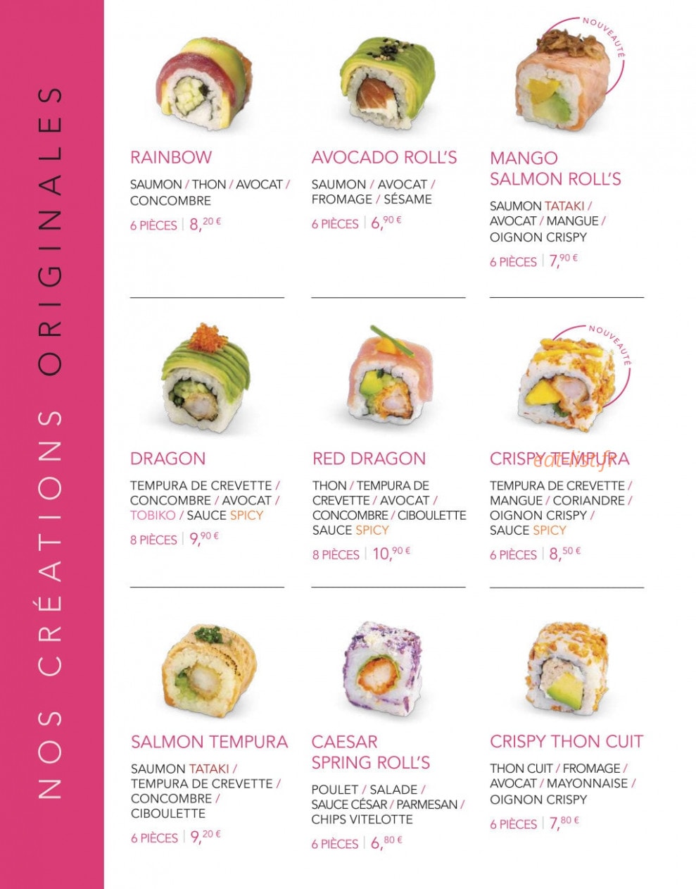 Lady Sushi — carte page 17