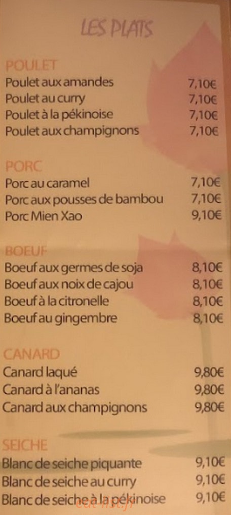Le Lotus D'Or — carte page 2