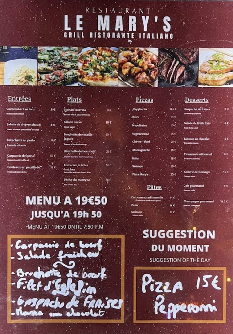 Le Mary’s — carte page 1