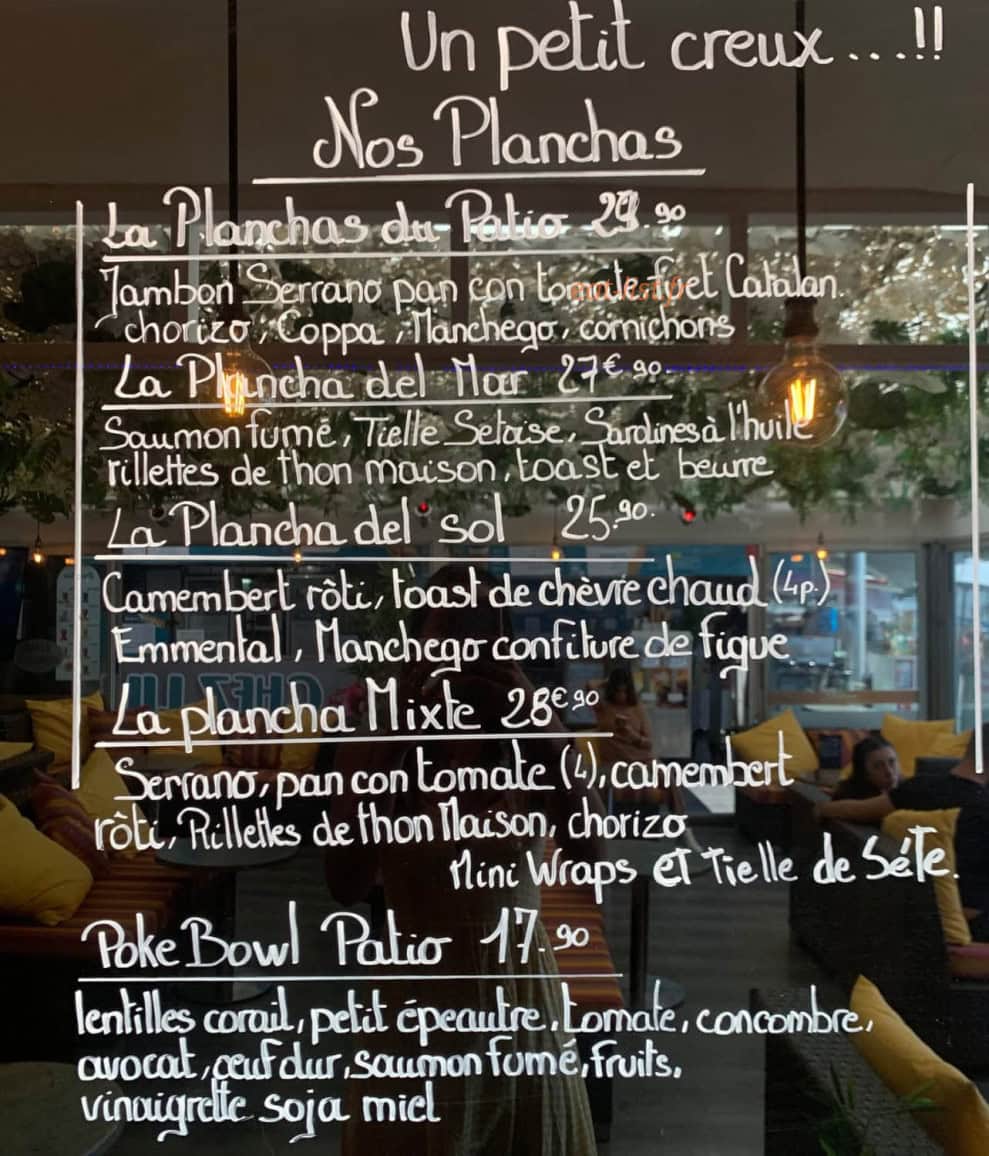 Le Patio — carte page 1