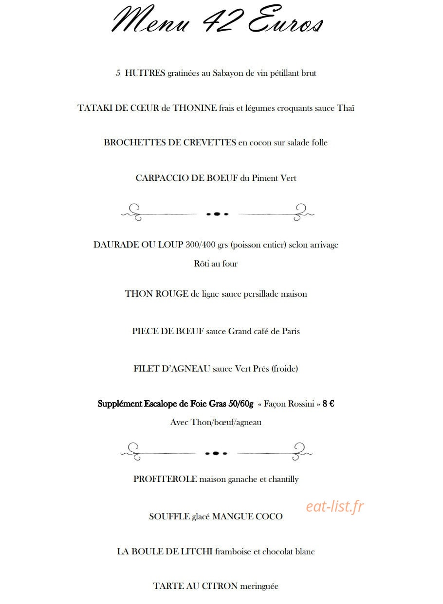 Le Piment Vert — carte page 2