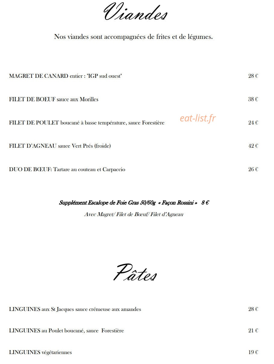 Le Piment Vert — carte page 3