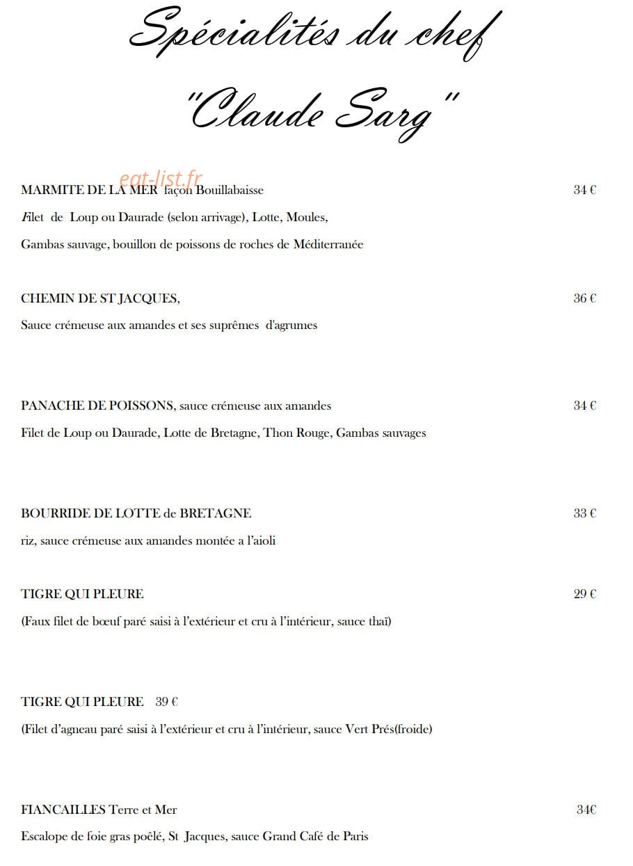 Le Piment Vert — carte page 6