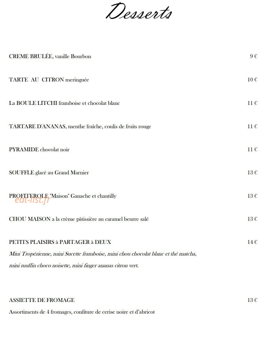 Le Piment Vert — carte page 8