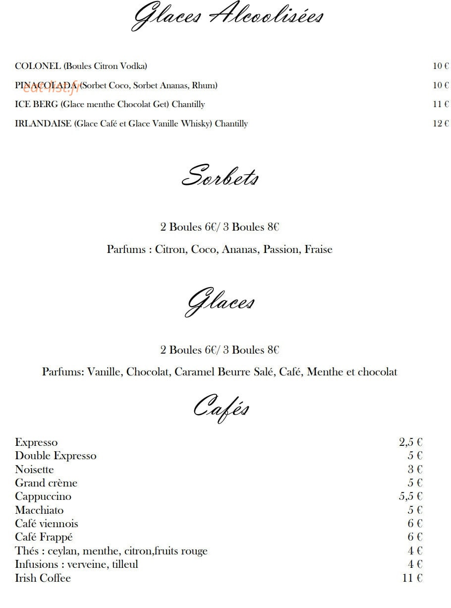 Le Piment Vert — carte page 9