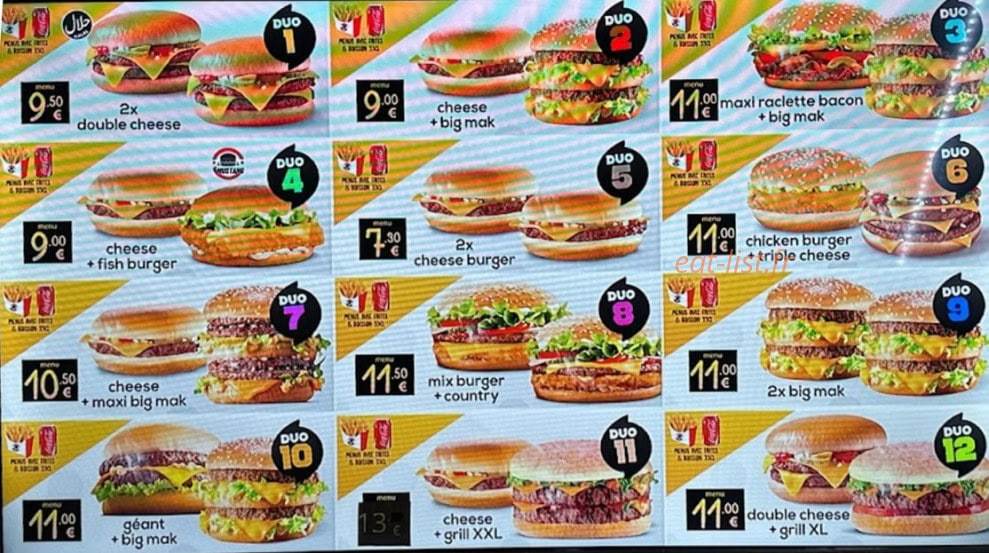 Le Tasty — carte page 1