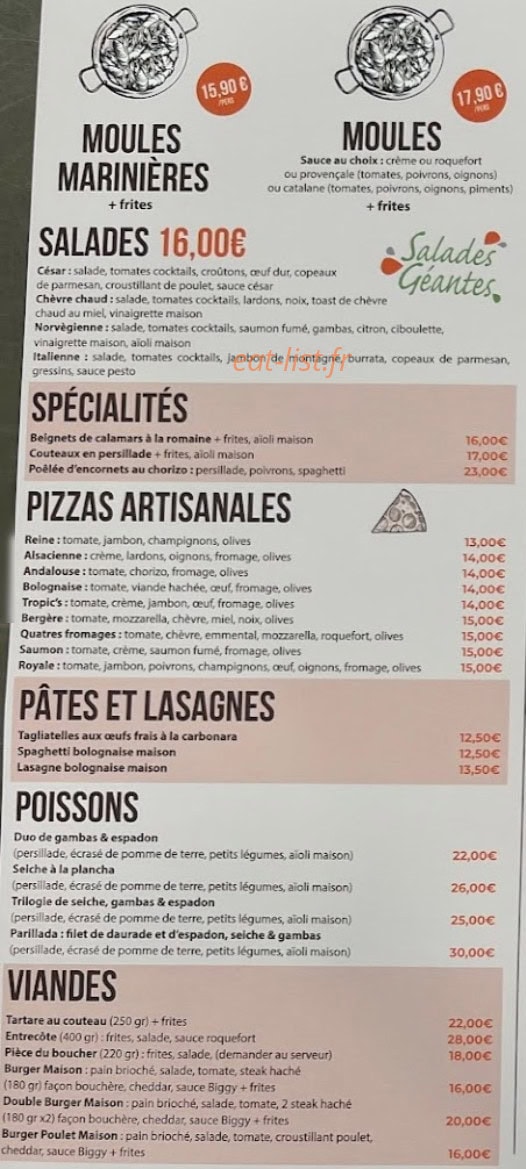 Le Tropic’s — carte page 2