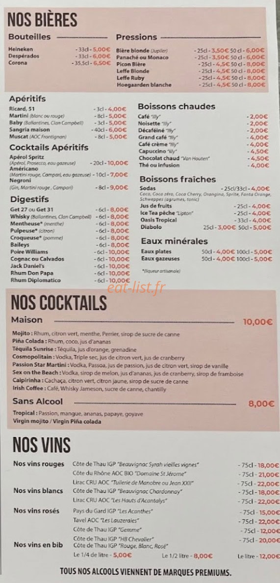 Le Tropic’s — carte page 3