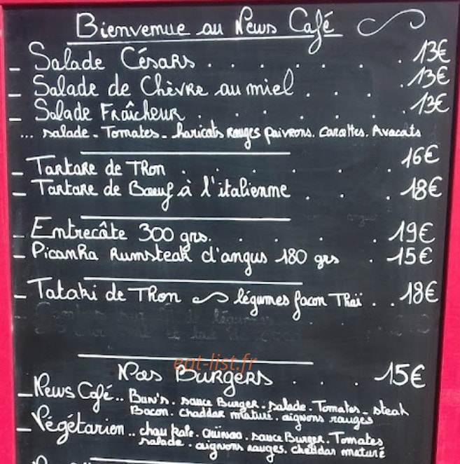 News Café — carte page 2