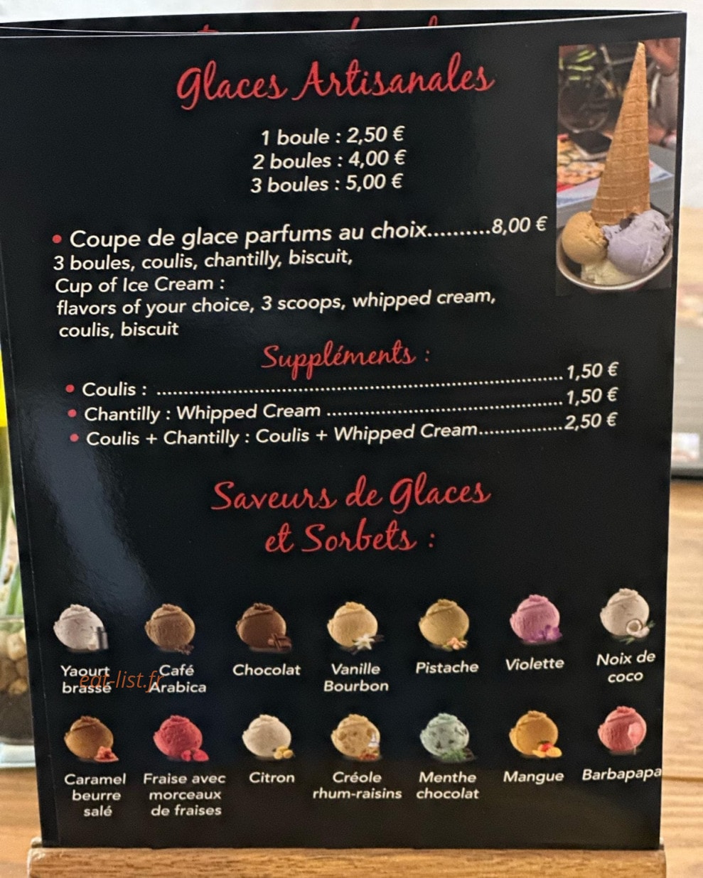 Panini Artisanal, glaces et gaufres — carte page 5
