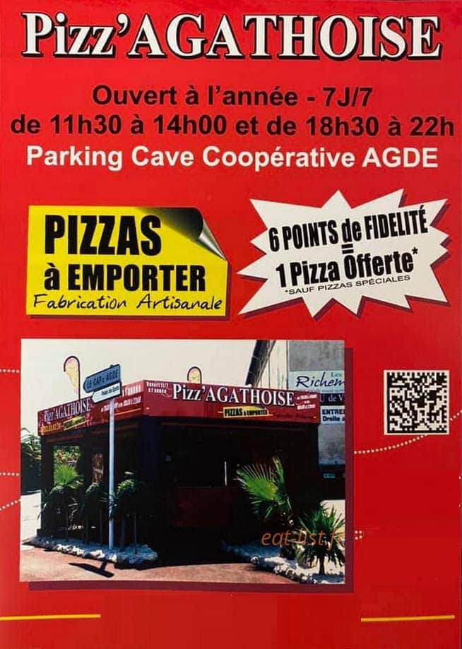 Pizz'Agathoise — carte page 1