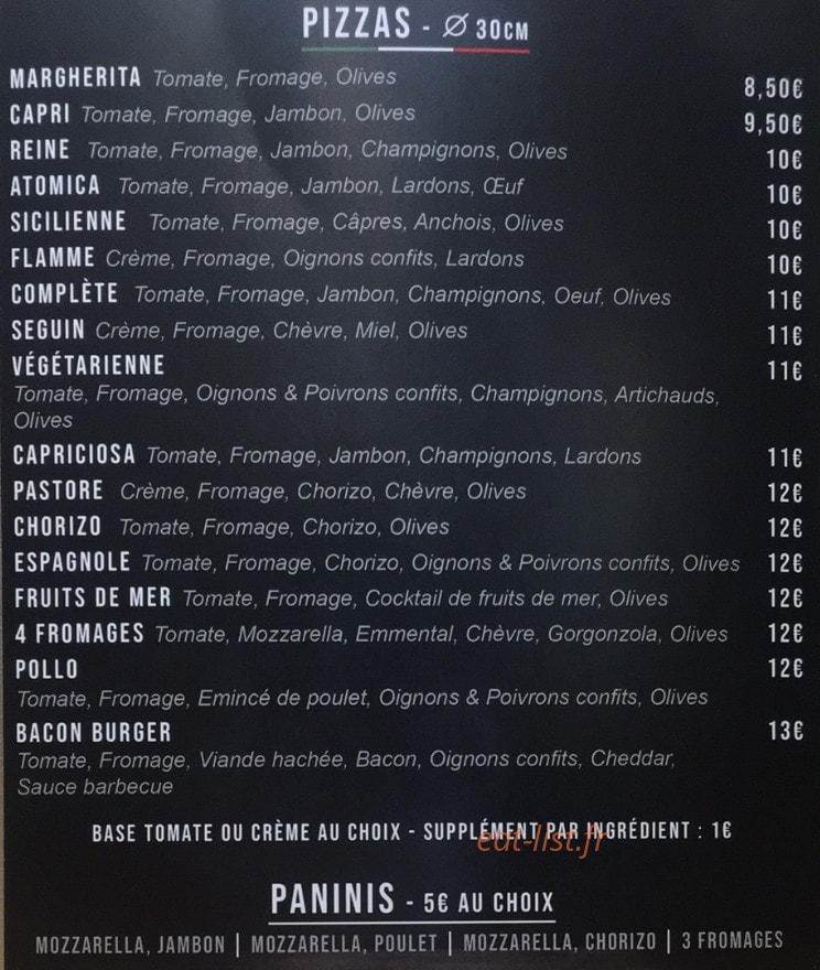 Pizza 34 — carte page 1