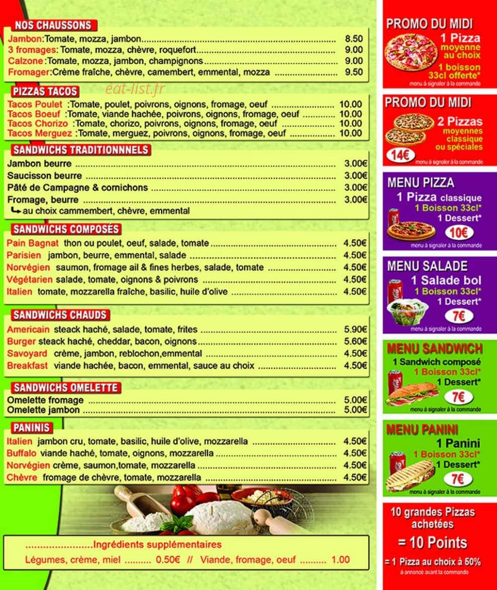 Pizza du Soleil — carte page 3