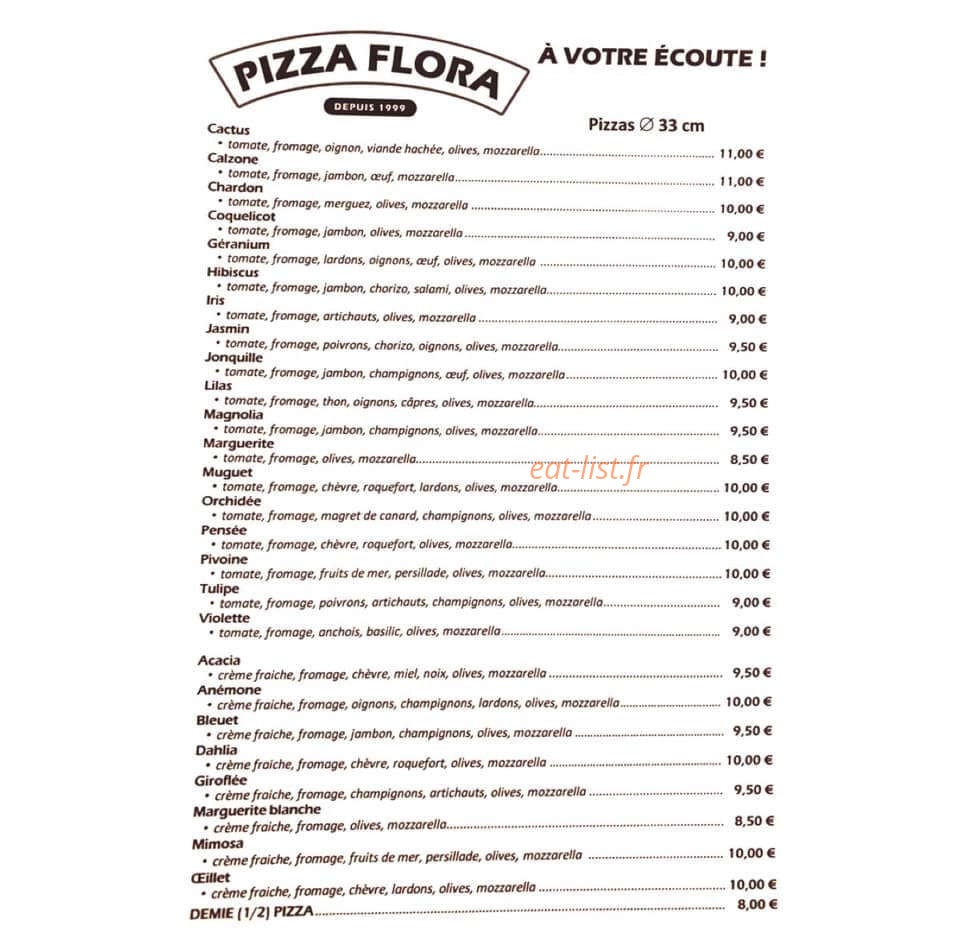 Pizza Flora — carte page 2