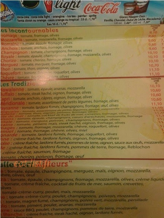 pizza pizza — carte page 1