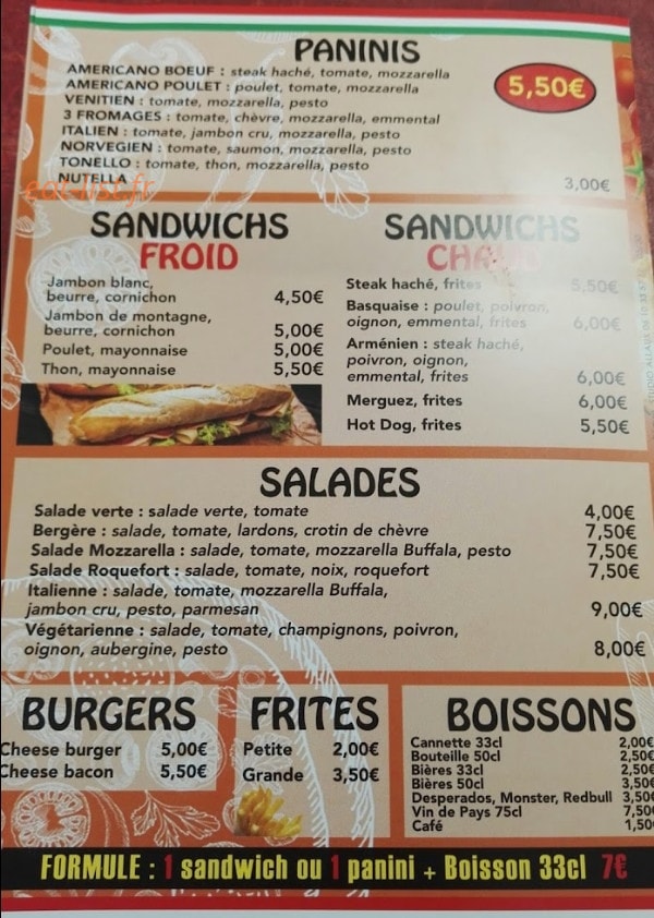 Pizza Tino — carte page 3