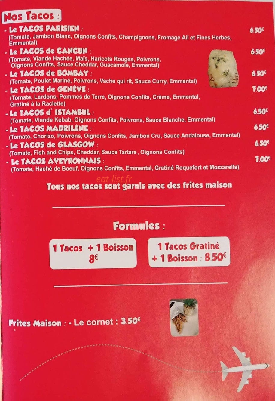 Pizzas et tacos du monde — carte page 2