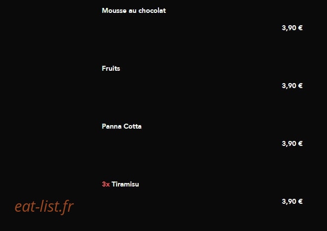 Pizzette — carte page 6