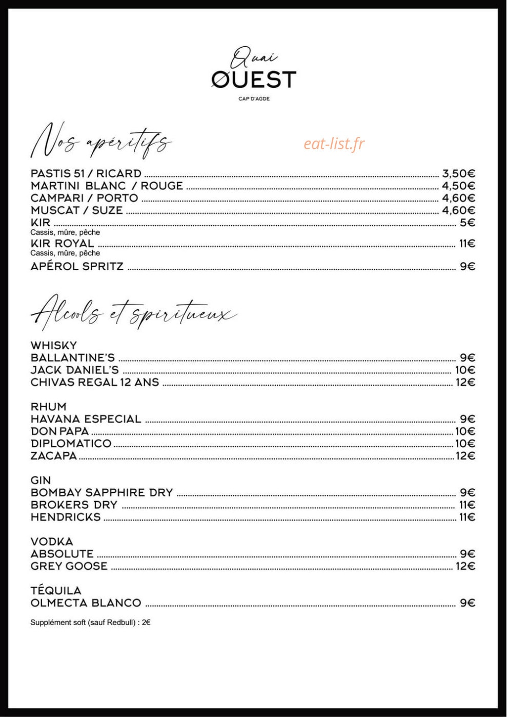 Quai Ouest — carte page 8