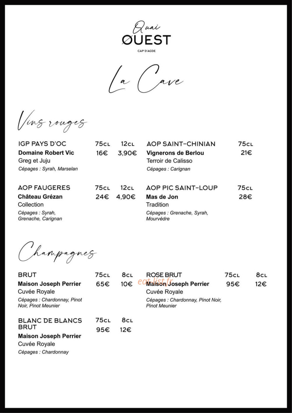 Quai Ouest — carte page 10