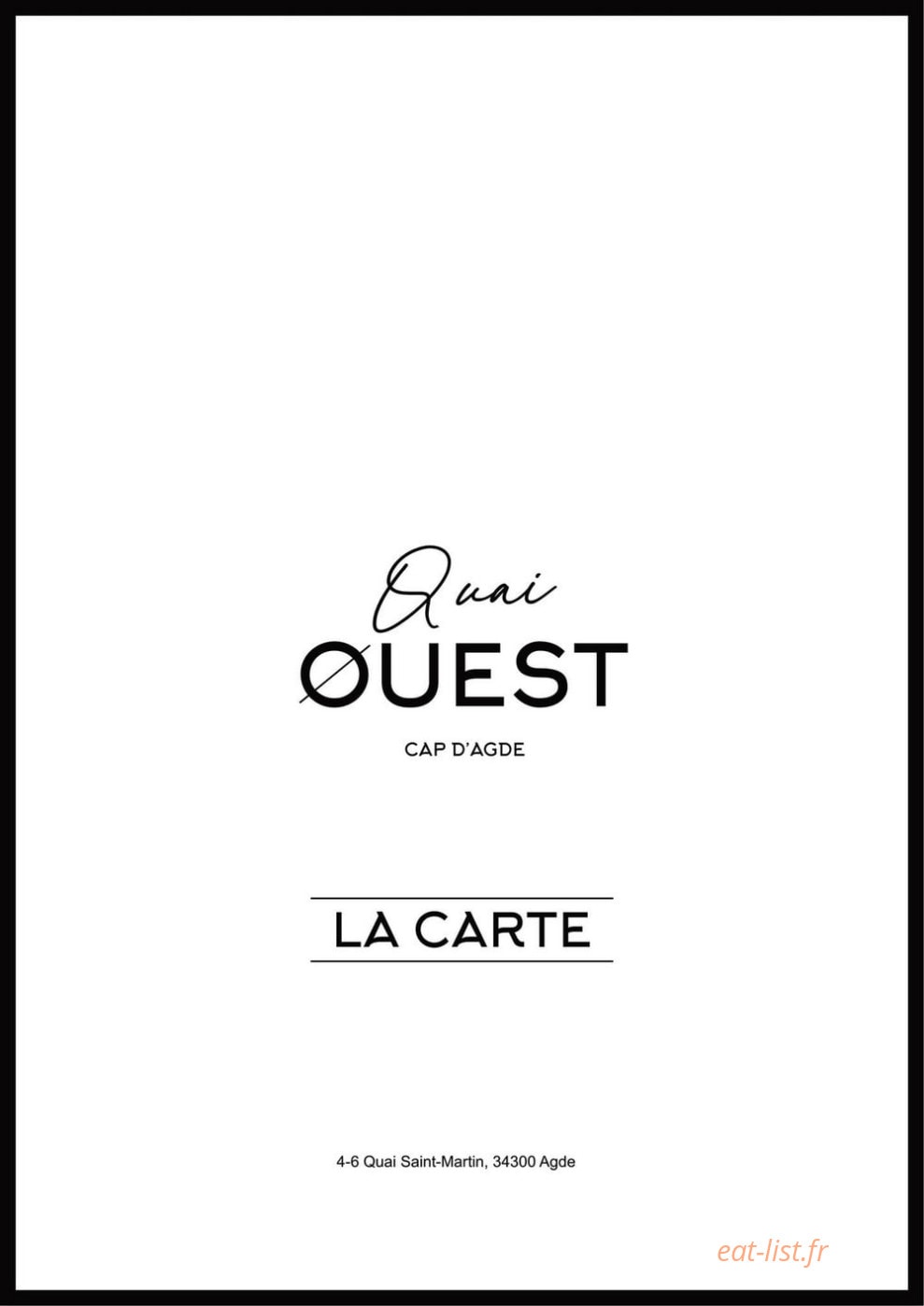 Quai Ouest — carte page 1