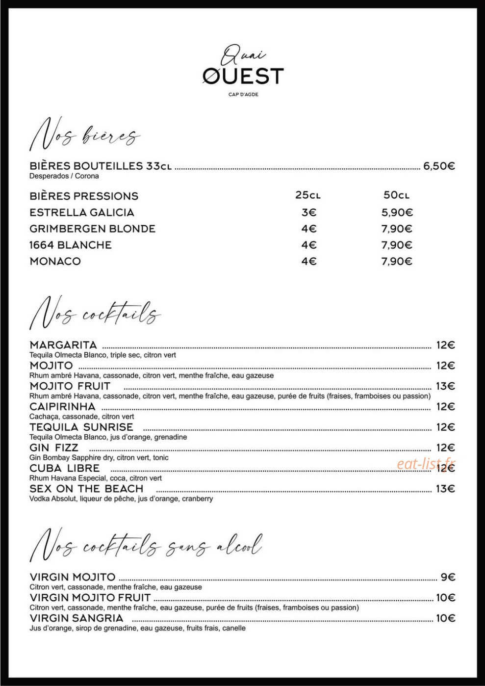 Quai Ouest — carte page 7