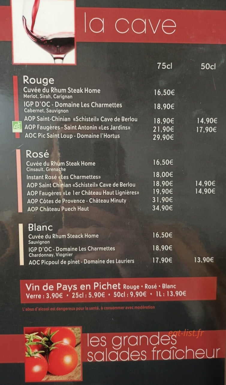 Rhum Steak Home — carte page 7