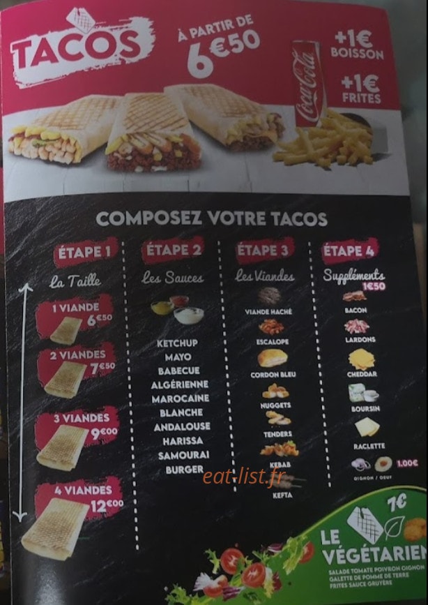 Snack le suprême — carte page 4