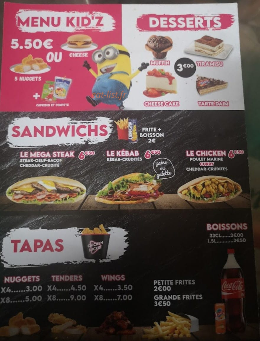 Snack le suprême — carte page 2
