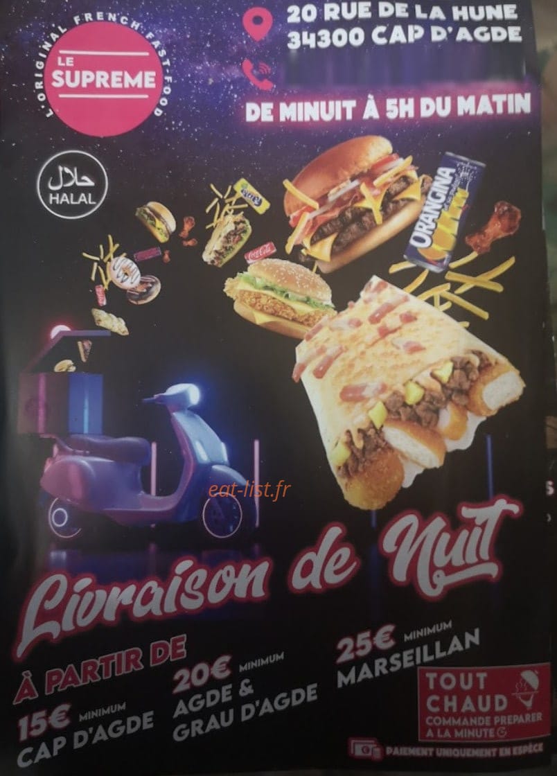 Snack le suprême — carte page 1