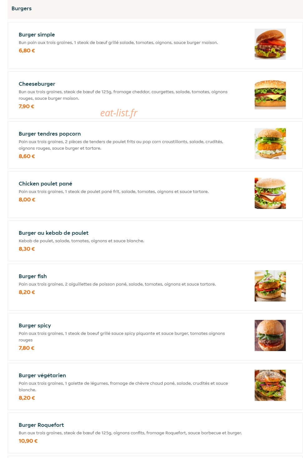 The Butchers Burgers — carte page 4