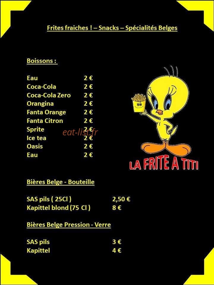 La Frite à Titi — carte page 5