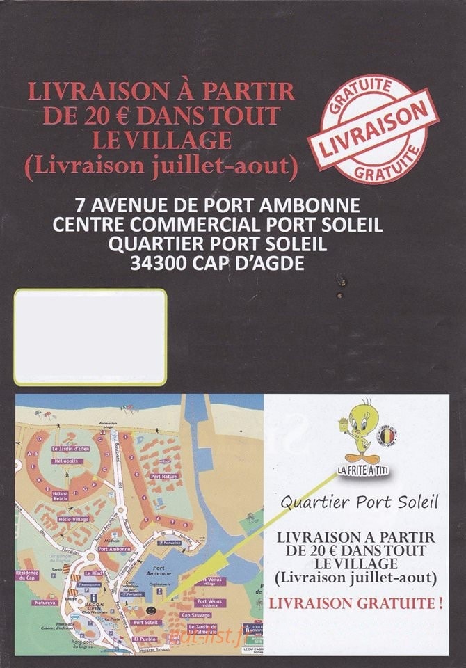 La Frite à Titi — carte page 6