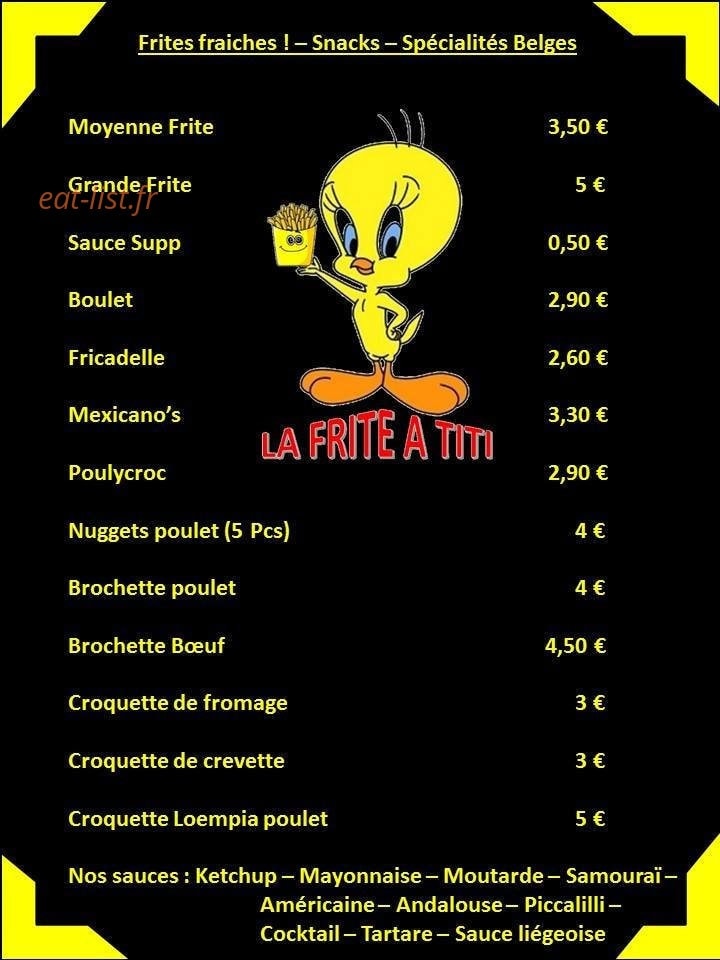La Frite à Titi — carte page 3