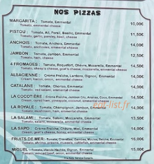 Le Cocotier — carte page 2