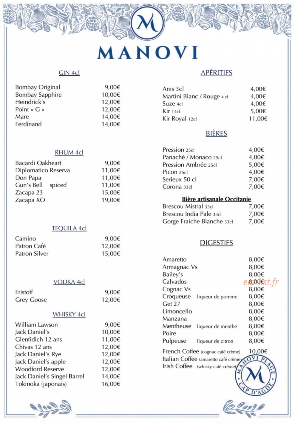 Manovi Plage — carte page 6