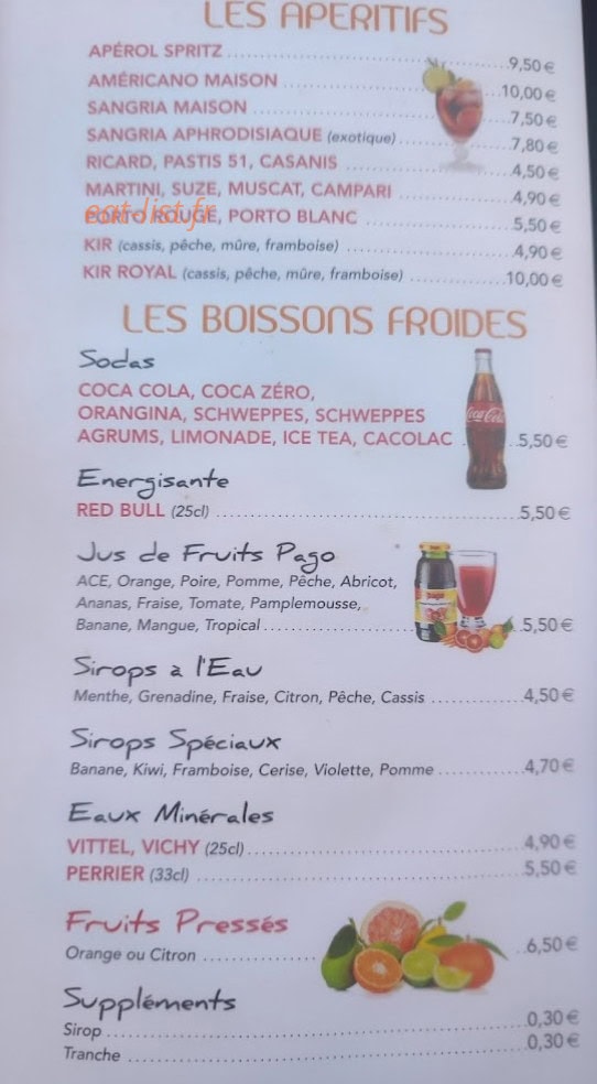 Moda Café — carte page 1
