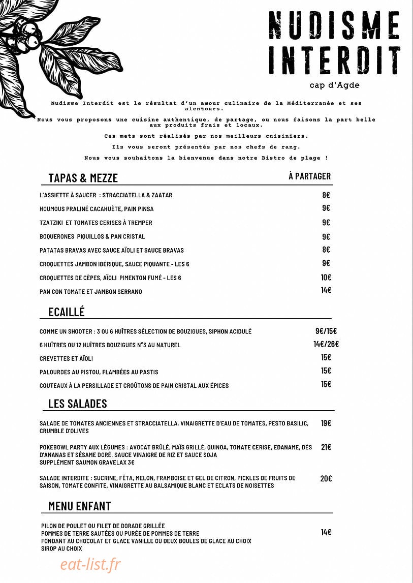 Nudisme Interdit — carte page 1