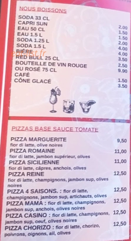 Pizza L’Éphèbe — carte page 1