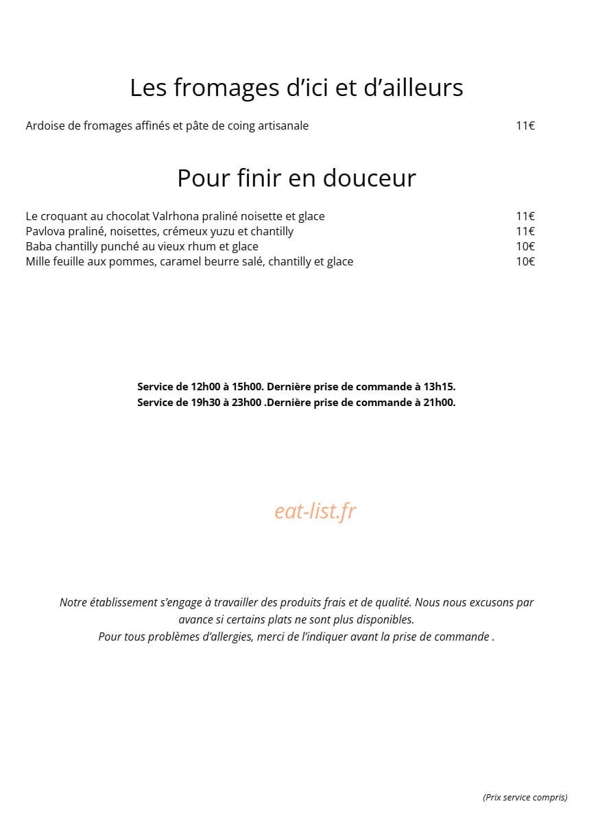Chez Marguerite — carte page 2