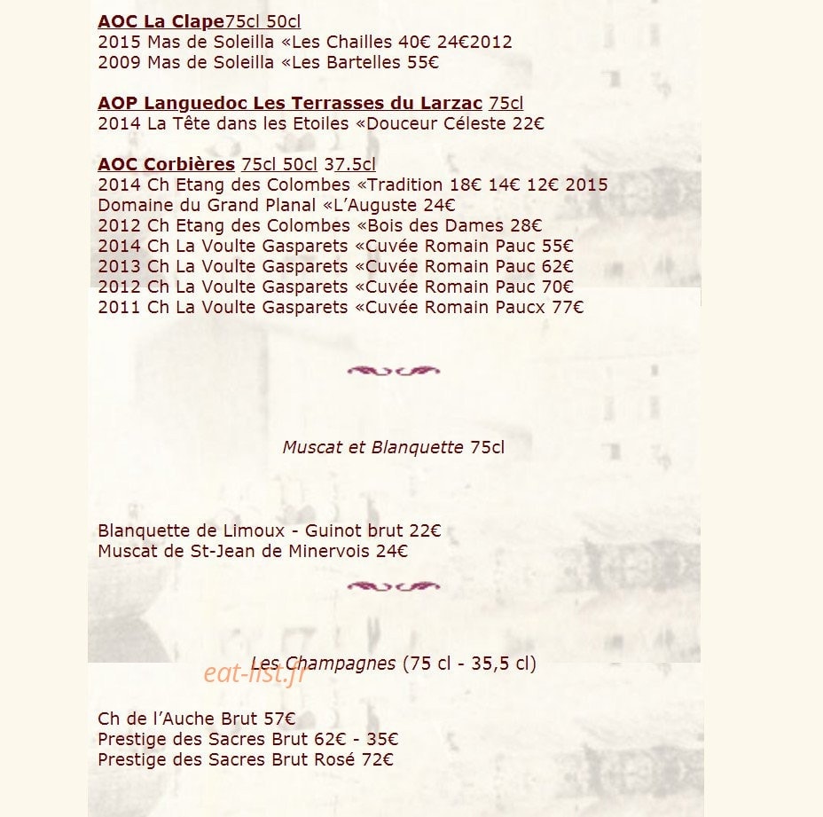 Auberge de la croisade — carte page 10
