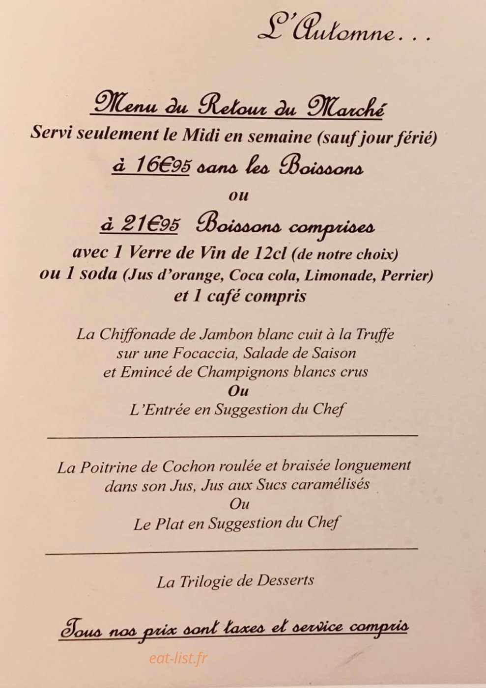 Auberge de la croisade — carte page 5